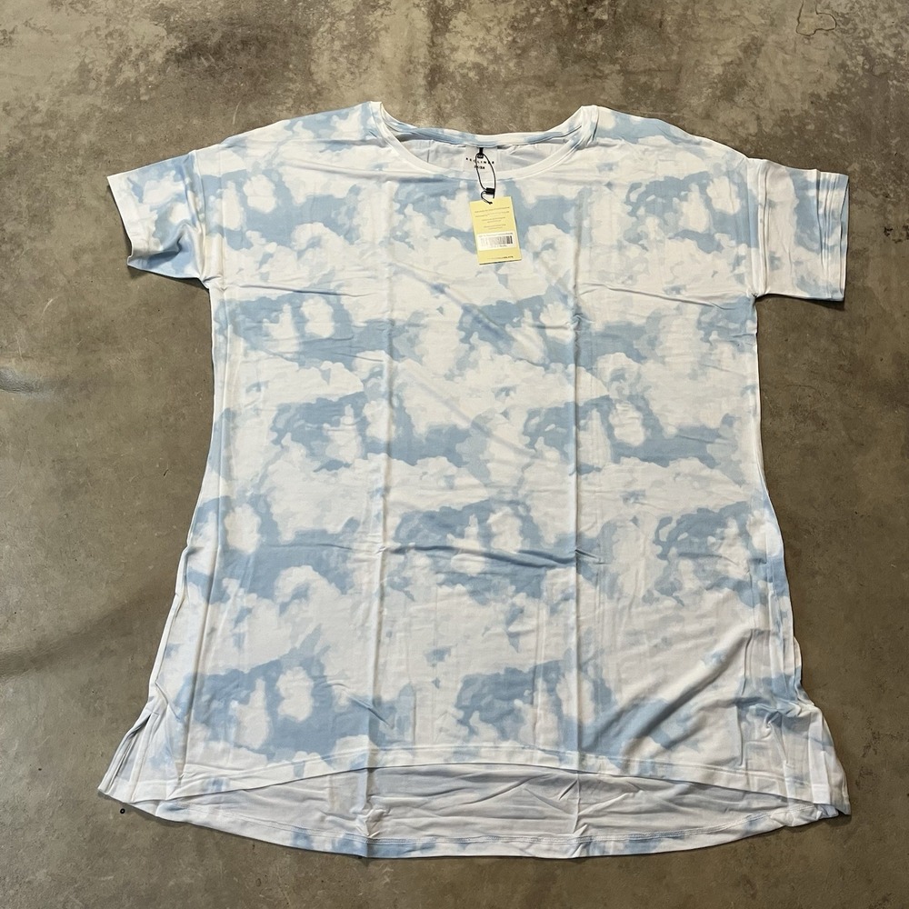 Recliner NYC Night Tee Sleep Dress Clouds Blue‎ Womens Size 3XL Soft Dream Tech